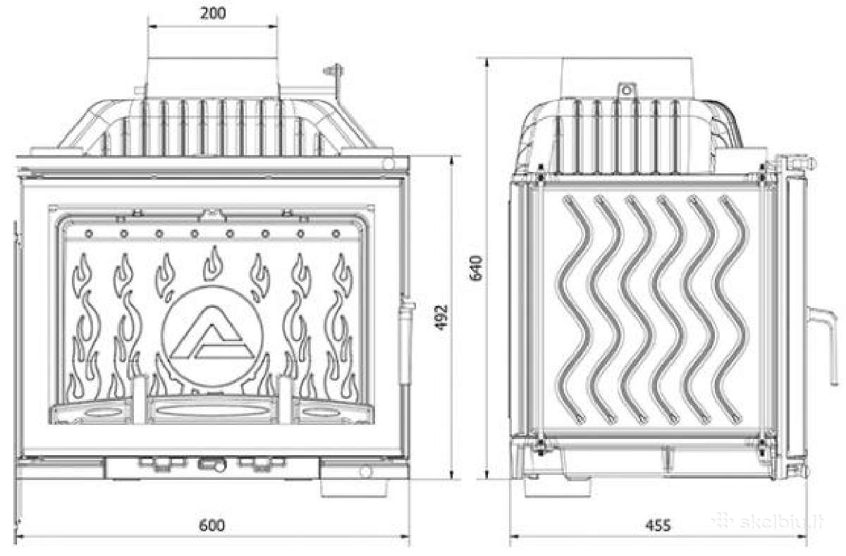 Įdėklas židiniui Kawmet W17 Decor (12,3 kw) Eco - nuotraukos Nr. 4