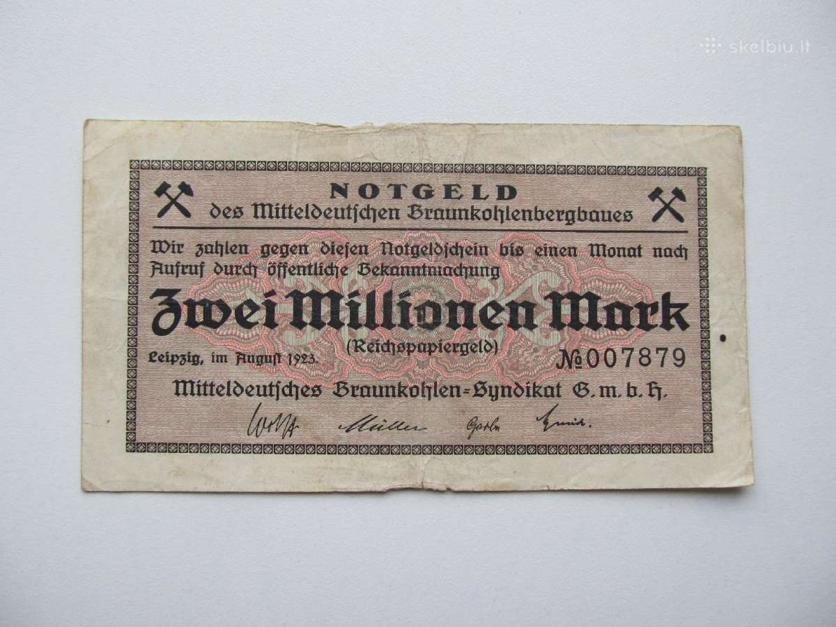 2 milijonai markiu , Leipcig Vokietija , 1923