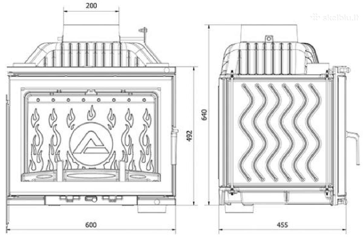 Įdėklas židiniui Kawmet W17 (12,3 kw) Eco - nuotraukos Nr. 8