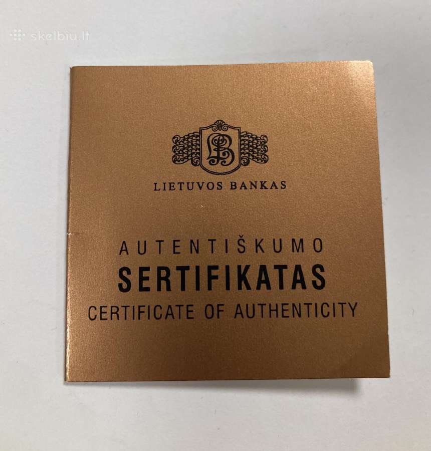Sertifikatai Lietuvos banko monetoms - nuotraukos Nr. 3
