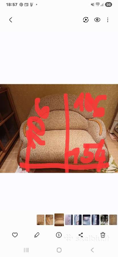 Miegama sofa, labai mylėta ir orižiūtėta - nuotraukos Nr. 4