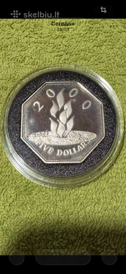 Moneta Barbados 2000m. 5 dollars, sidabras(.925)