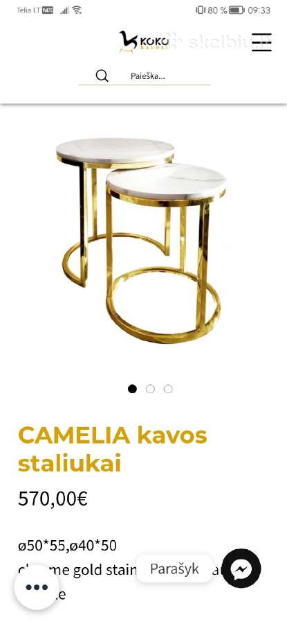 Kavos staliukas Koko Camelia - nuotraukos Nr. 2