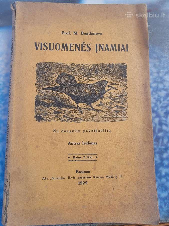 1929 m.m.bogdanovo knyga "Visuomenės įnamiai"