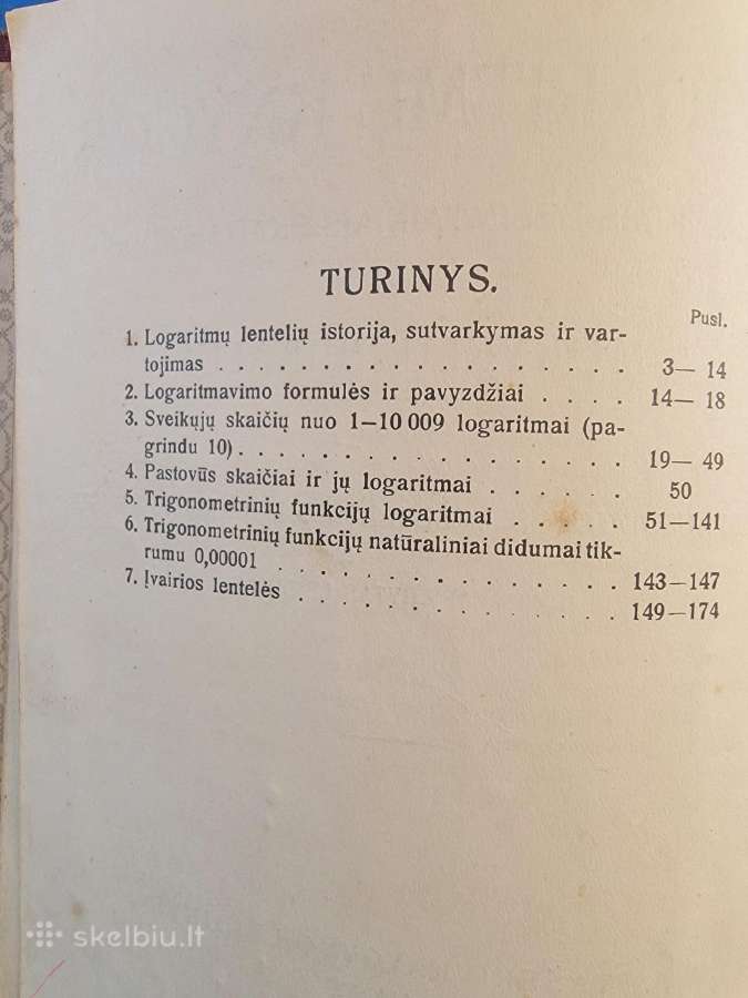 1929 m. J.pševalskio "Logoritmų knygos" - nuotraukos Nr. 3