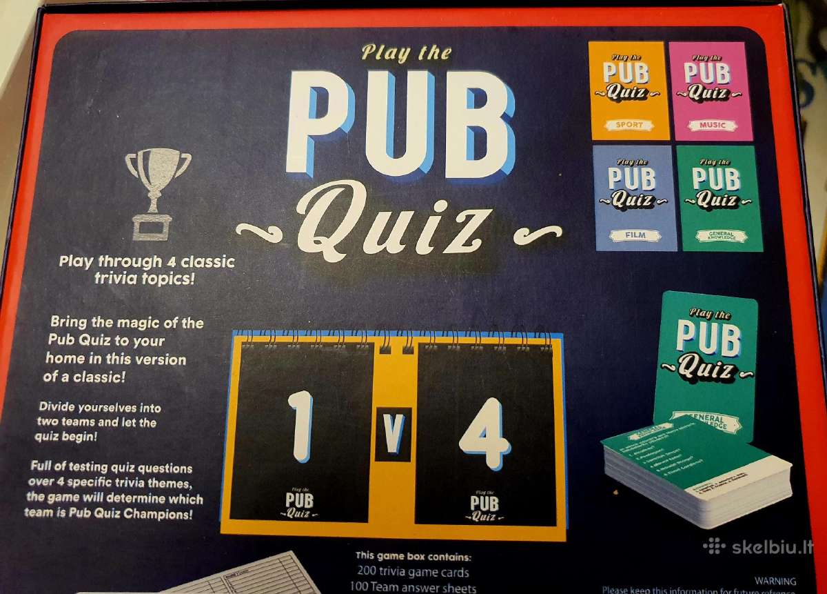 Play the Pub Quiz: Trivia Team Face Off! stalo zai - nuotraukos Nr. 4