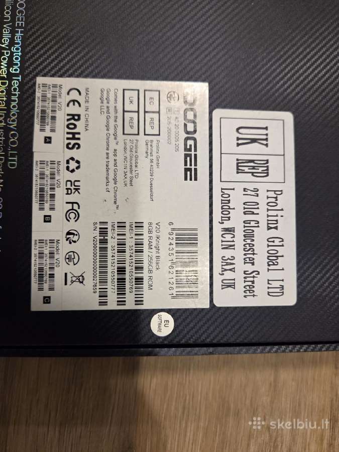 Doogee V20, 256/8 GB, black telefonas - nuotraukos Nr. 5