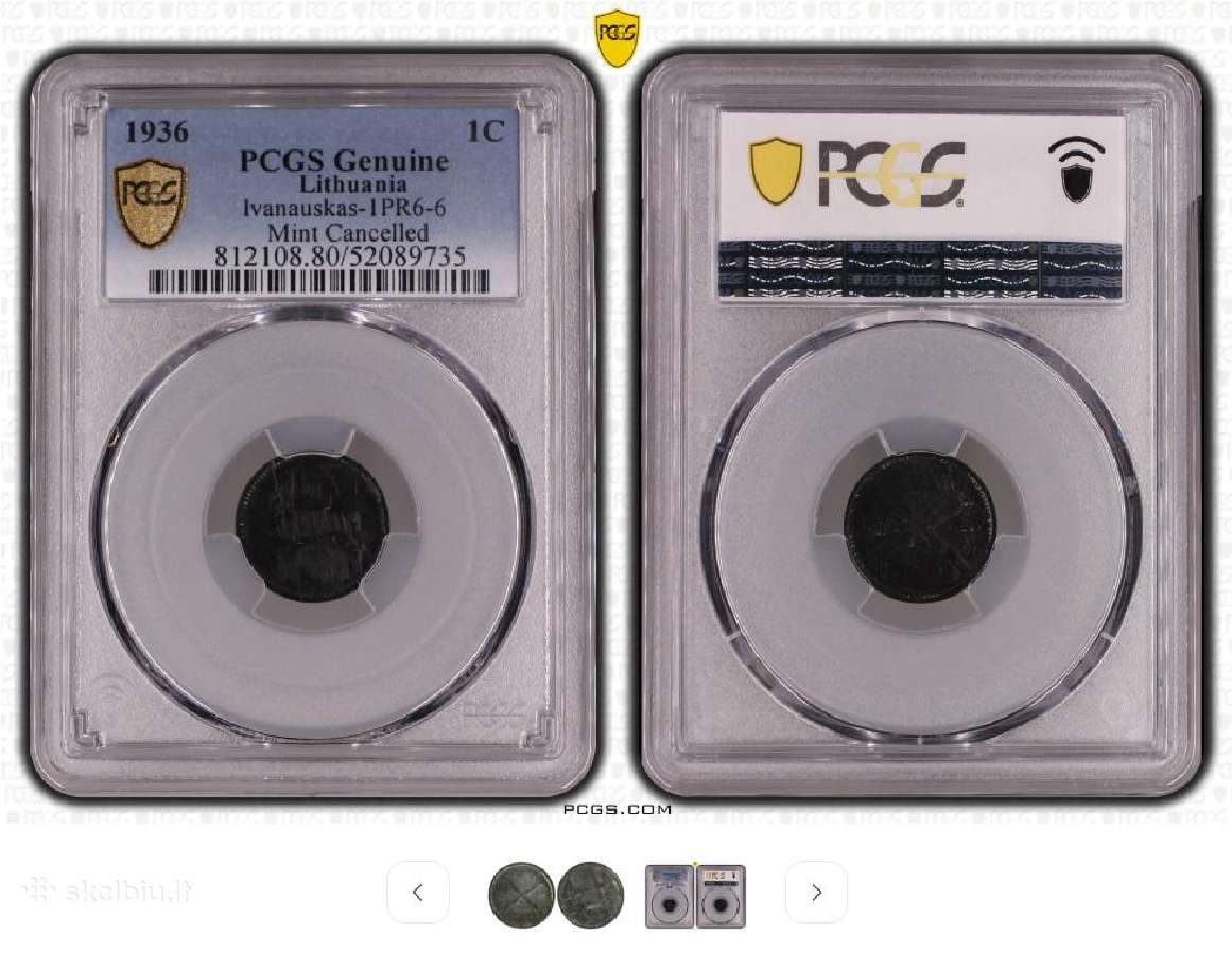 1936 m. 1 ct naikintas ( gesintas ) - nuotraukos Nr. 8