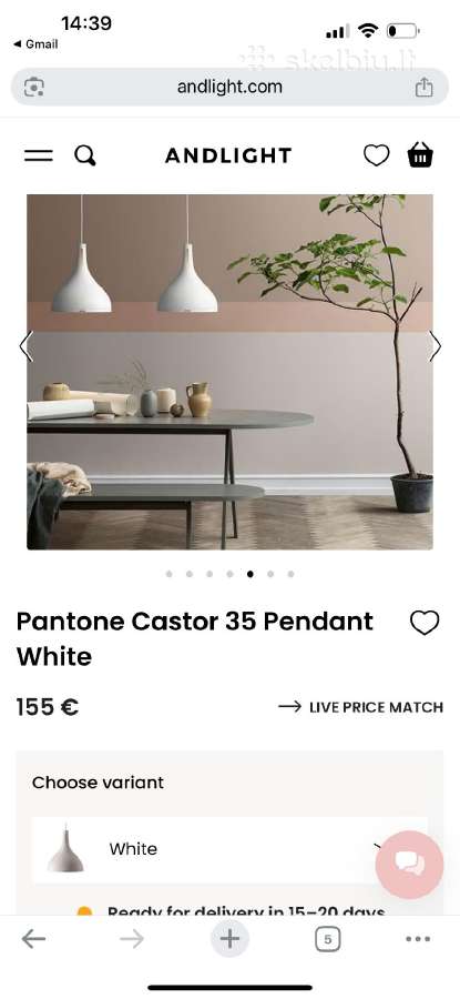 Šviestuvai Pantone 35 - nuotraukos Nr. 2