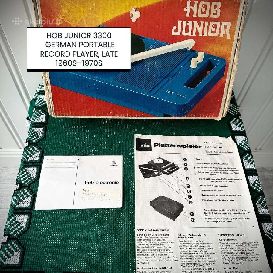 Hob Junior 3300 Portable Record Player - nuotraukos Nr. 2