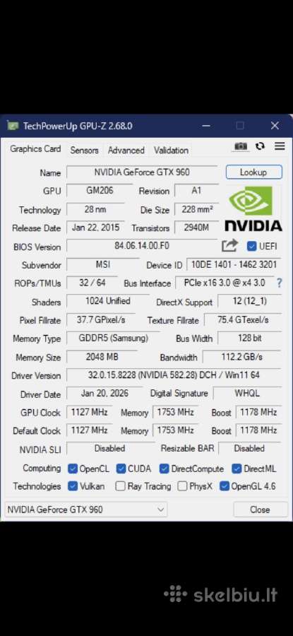 Nvidia Gtx 960 2gb - nuotraukos Nr. 8