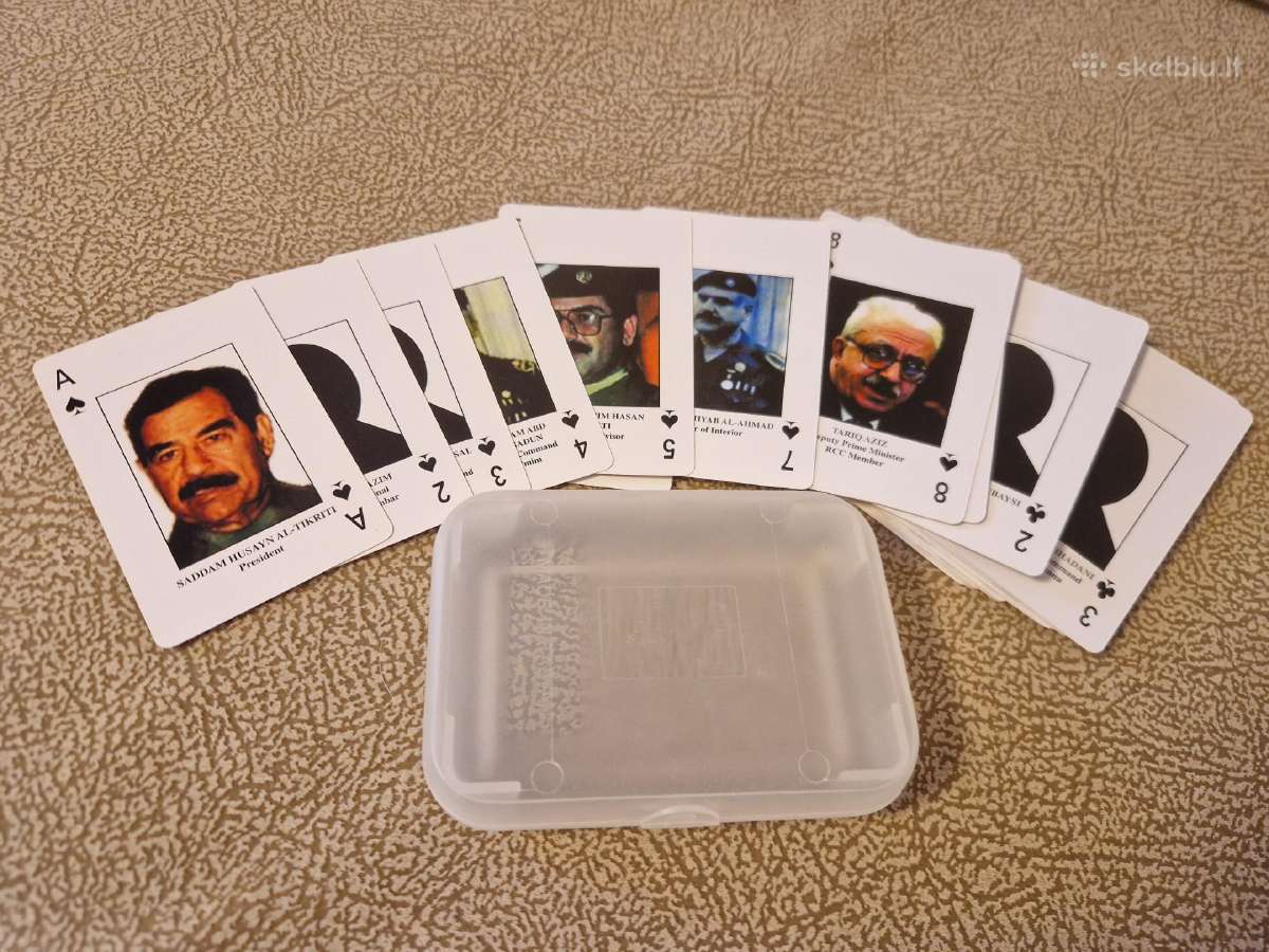 Autentiškos JAV karių „Iraqi Most Wanted“ kortos