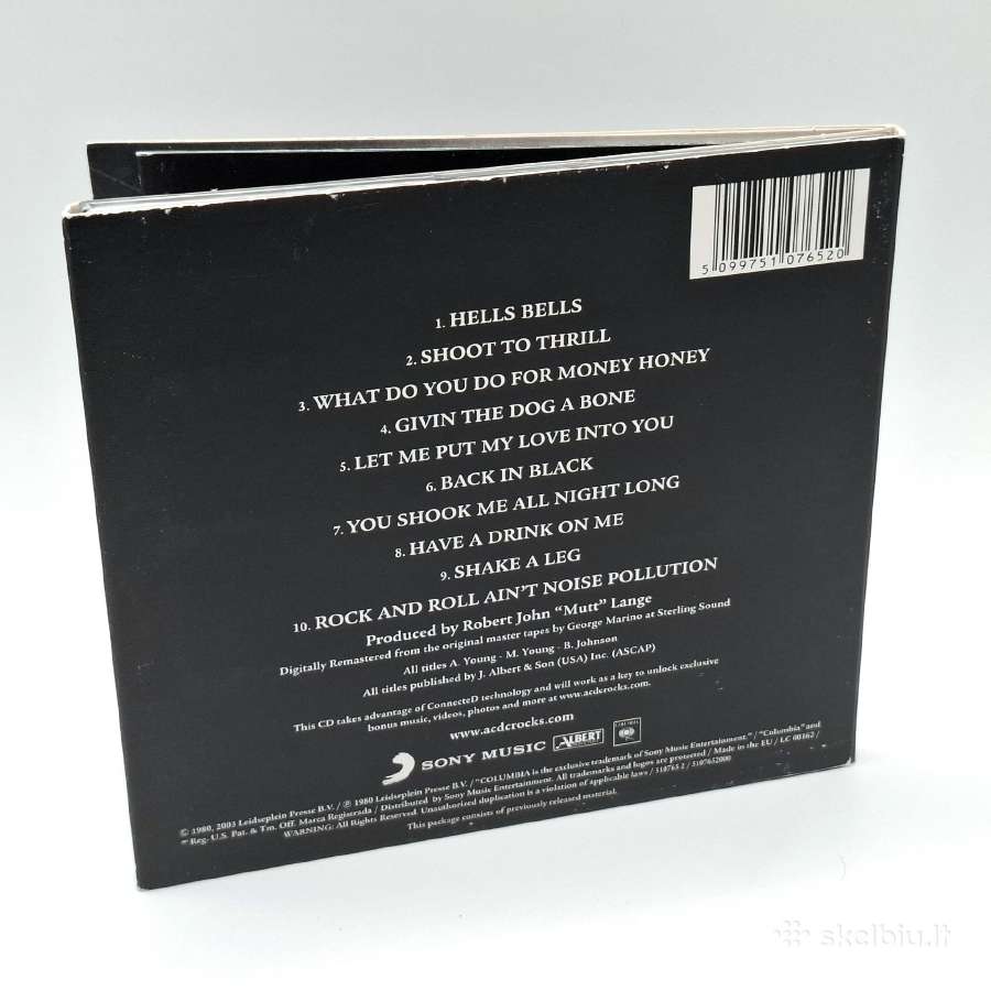 Ac/dc - Back In Black (CD, albumas) - nuotraukos Nr. 3