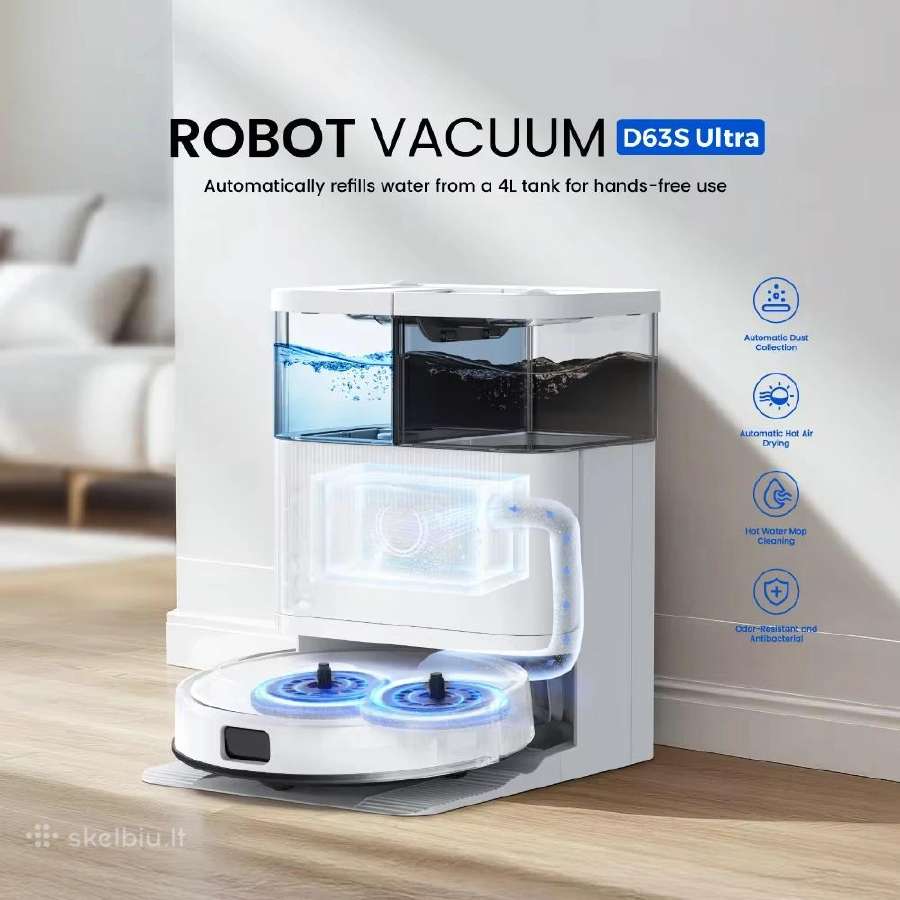 Sukančiomis šluostėmis plaunantis robotas siurblys - nuotraukos Nr. 2