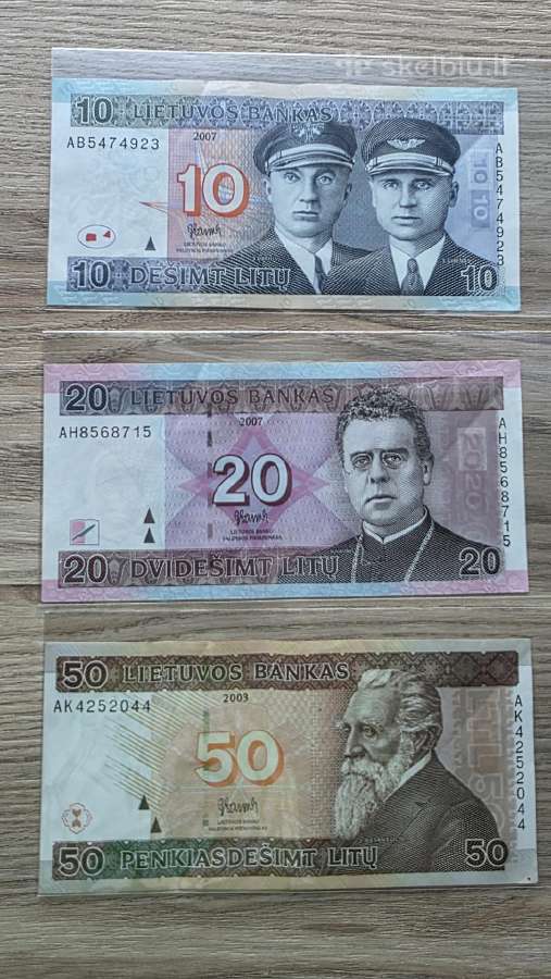 10 20 ir 50 litų komplektas Lietuva