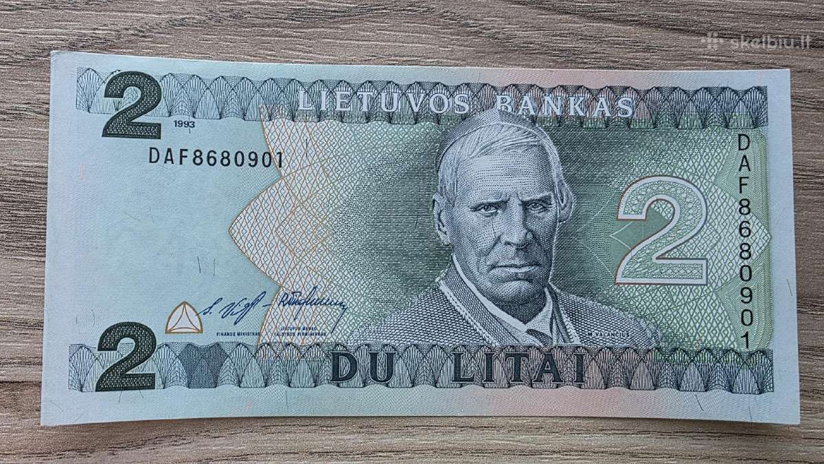 1993 metų 2 litai Valančius