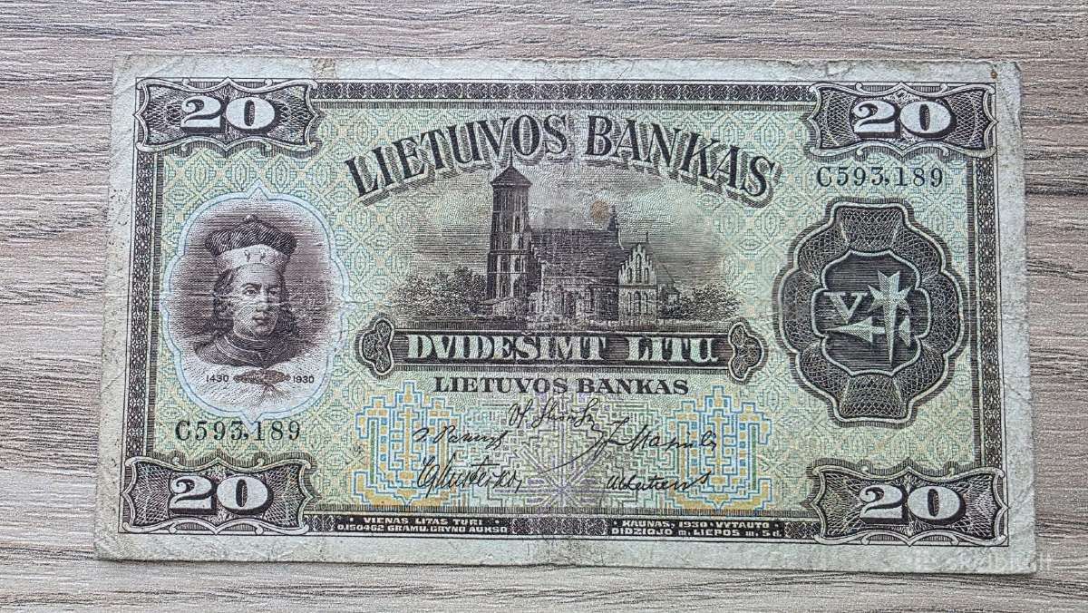1930 metų 20 litų smetoniškas - nuotraukos Nr. 2