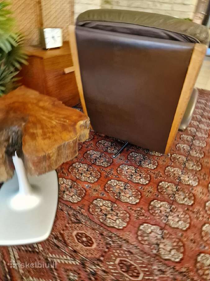 Vintažinis mid century Himolla odinis/tiko fotelis - nuotraukos Nr. 14