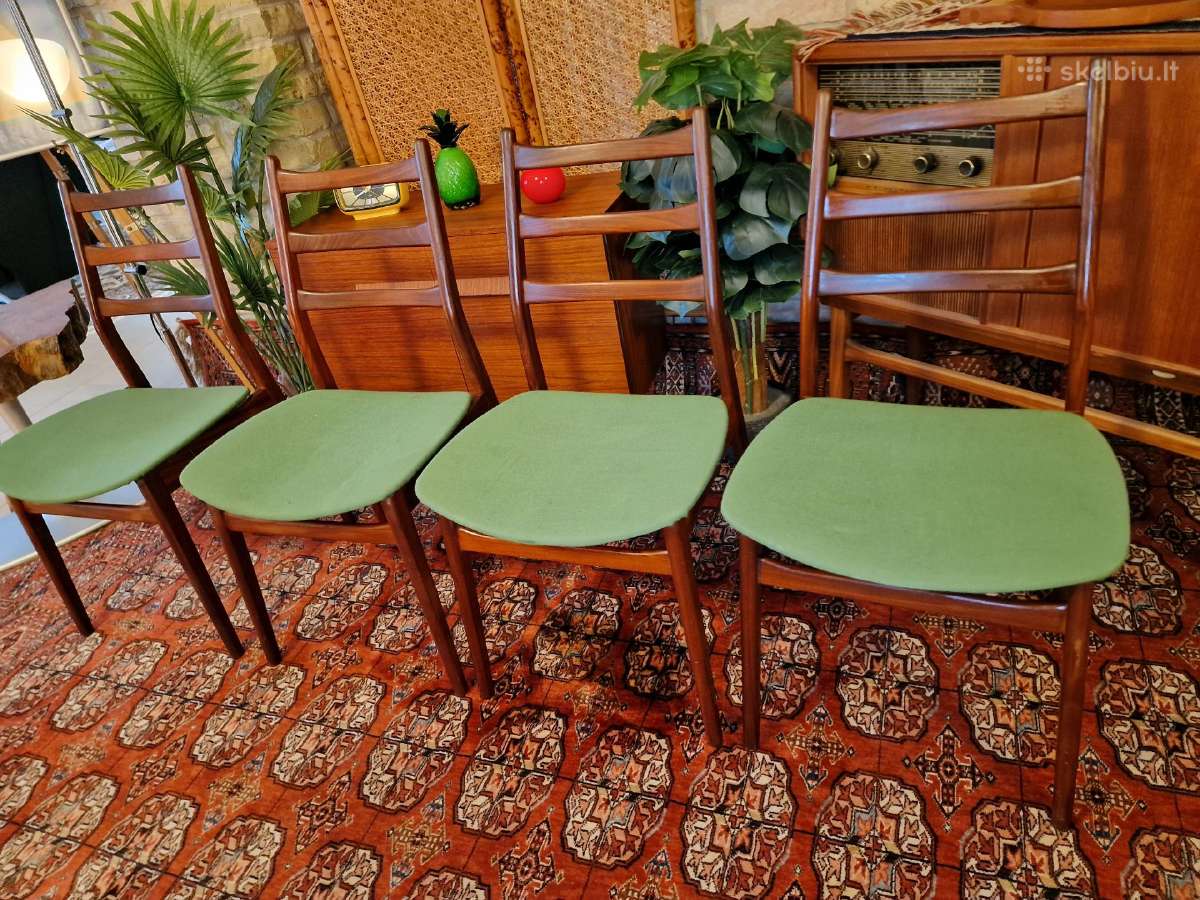 Vintažinės mid century "Casala" tikmedžio kėdės - nuotraukos Nr. 3