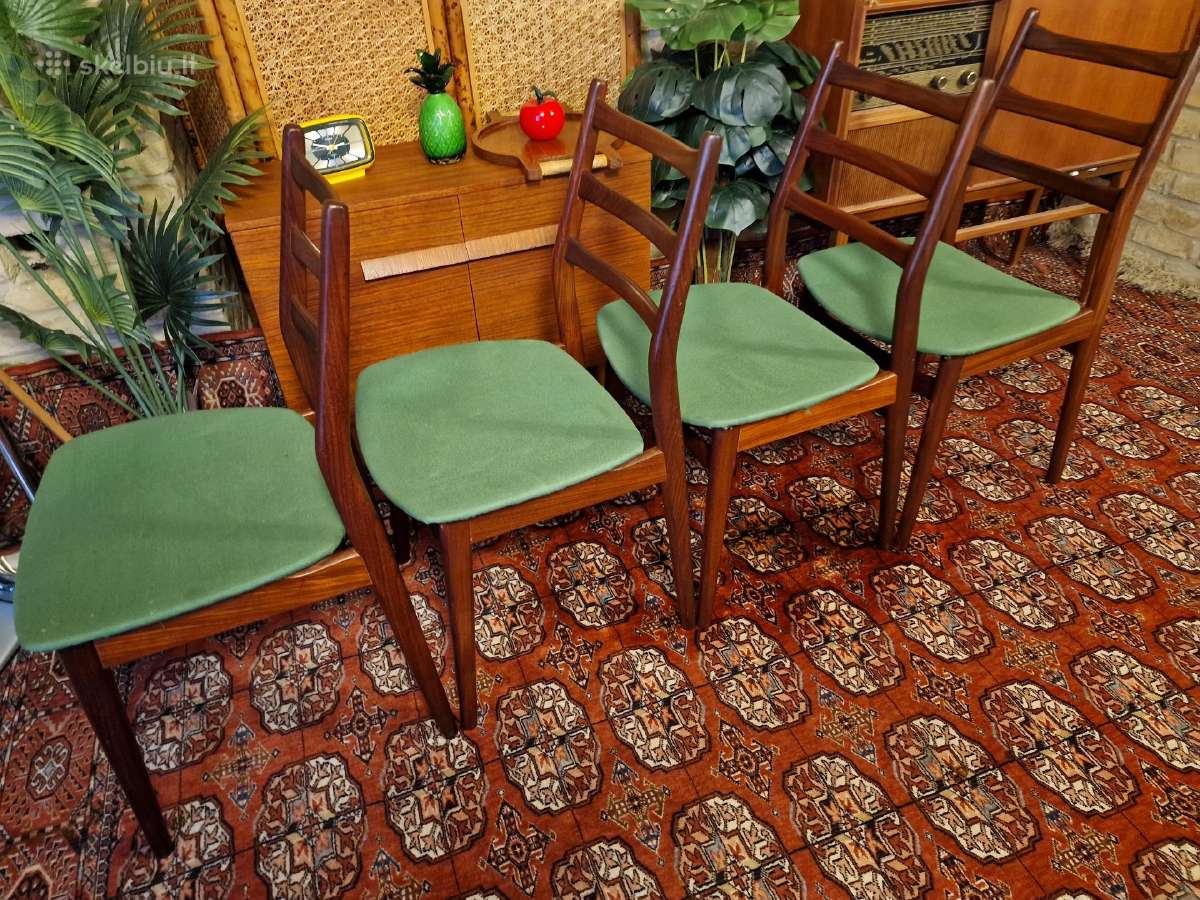 Vintažinės mid century "Casala" tikmedžio kėdės - nuotraukos Nr. 5