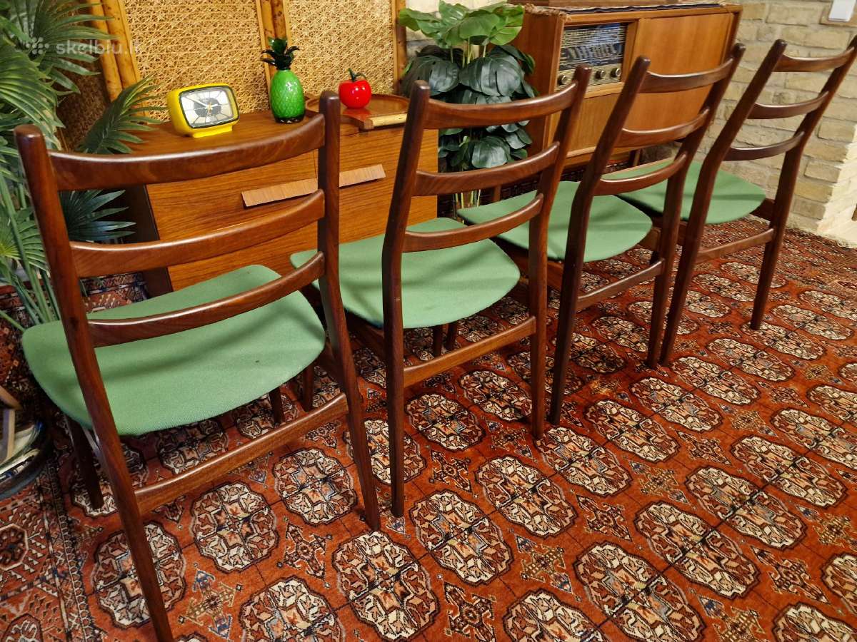 Vintažinės mid century "Casala" tikmedžio kėdės - nuotraukos Nr. 7