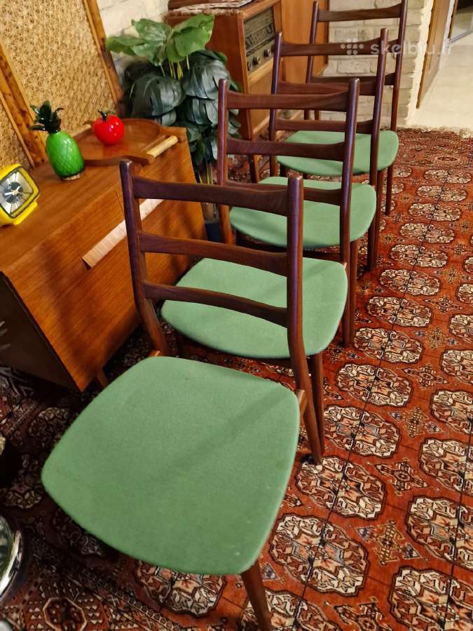 Vintažinės mid century "Casala" tikmedžio kėdės - nuotraukos Nr. 11