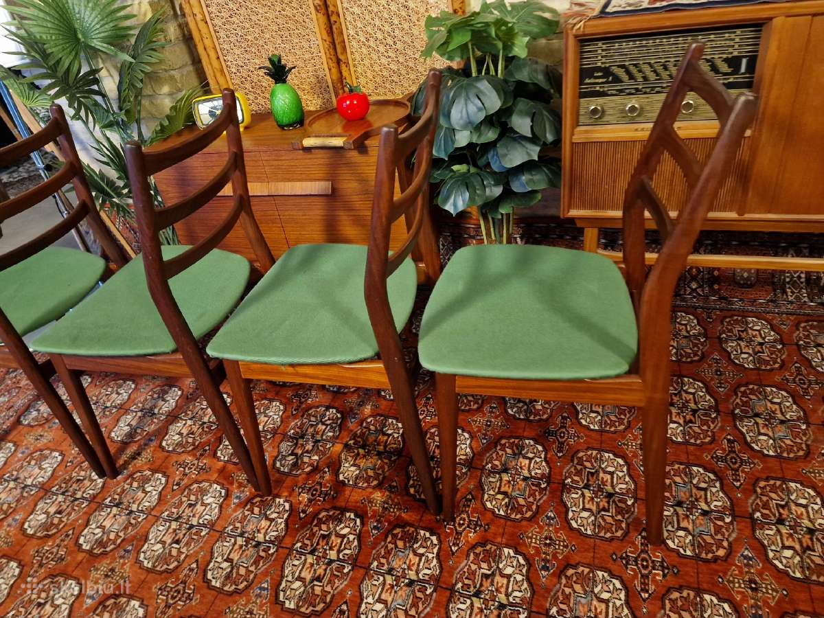 Vintažinės mid century "Casala" tikmedžio kėdės - nuotraukos Nr. 14