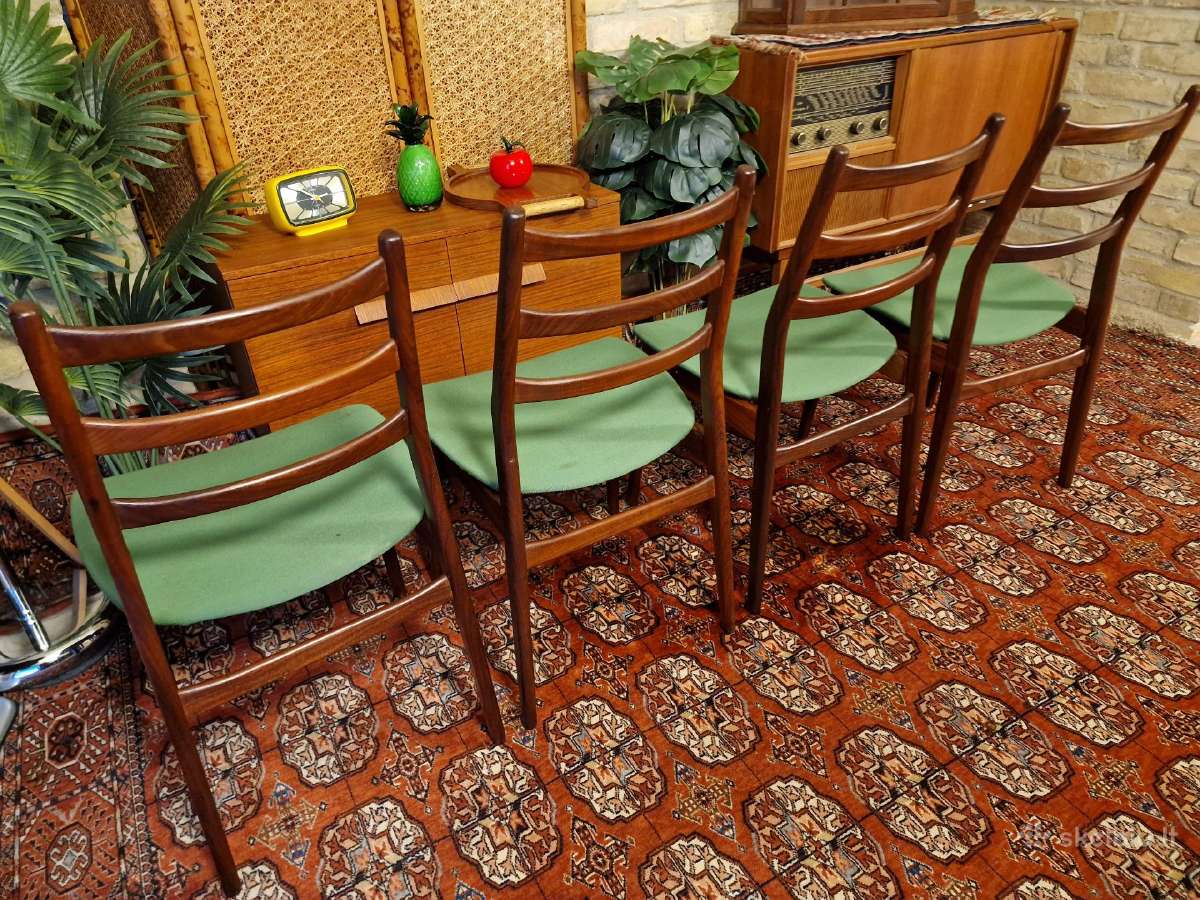 Vintažinės mid century "Casala" tikmedžio kėdės - nuotraukos Nr. 21