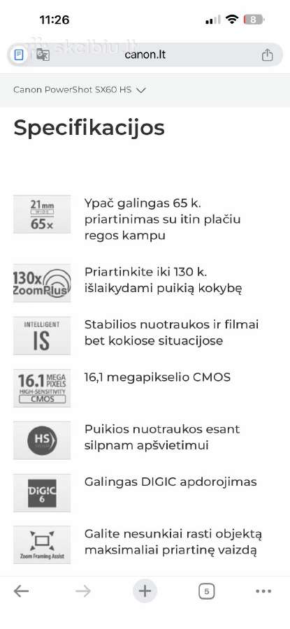 Canon Powershot Sx60 Hs skaitmeninis fotoaparatas - nuotraukos Nr. 7