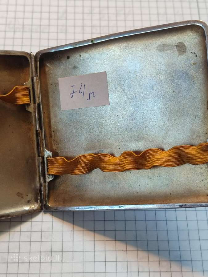 Sidabrinis port cigaras antikvarinis vintažinis - nuotraukos Nr. 12