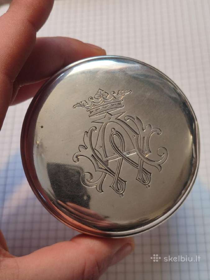 Antikvarinis vintažinis indelis su sidabriniu dang - nuotraukos Nr. 4