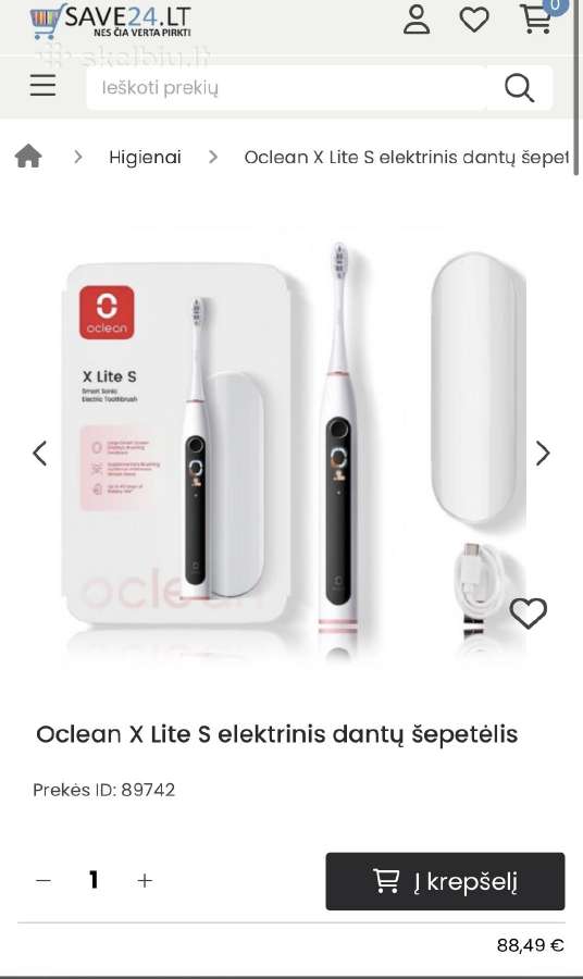 Elektrinis Dantų Šepetukas Oclean X Lite S - nuotraukos Nr. 2