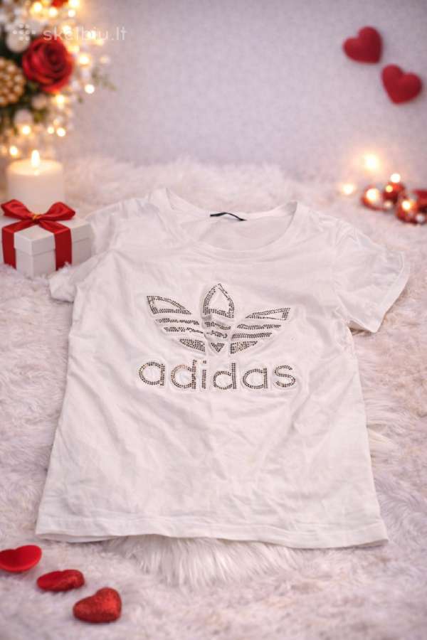 Adidas balti marškinėliai S dydis