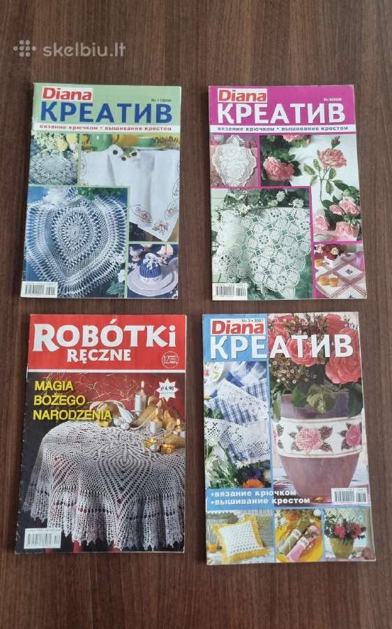 Keturi rankdarbių žurnalai - "Diana" ir "Robotki"