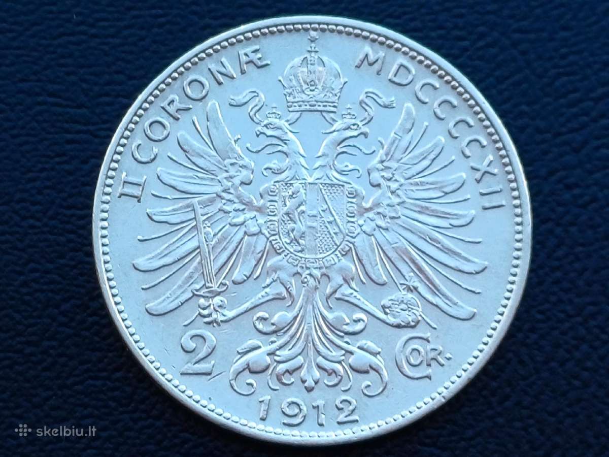 2 kronos 1912m. Austrija sidabras