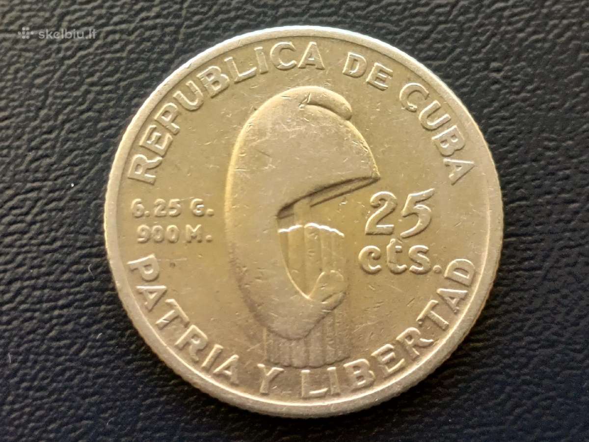 25 centavai 1953m. Kuba sidabras 900