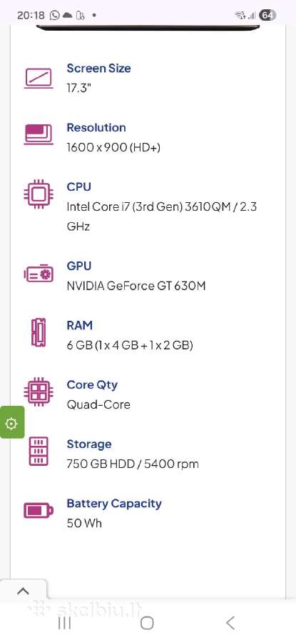 Asus laptopas, nešiojamas kompiuteris, 17.3 colių - nuotraukos Nr. 6