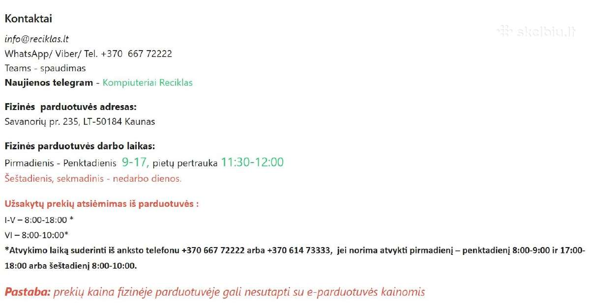 Pigiai Lenovo m910q tiny - i5-7400t/4gb RAM/256 - nuotraukos Nr. 2