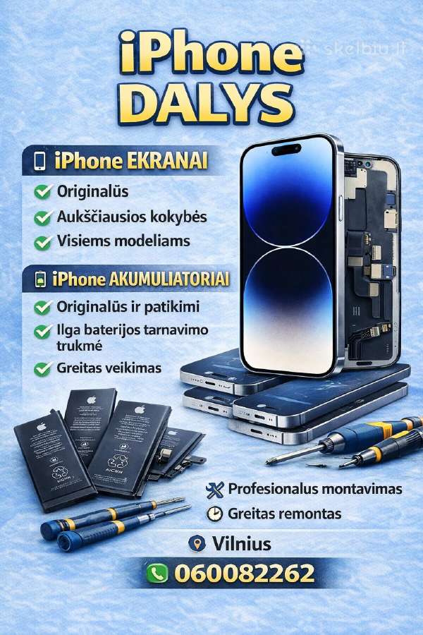 iPhone, Samsung, Huawei, Xiaomi ekranai