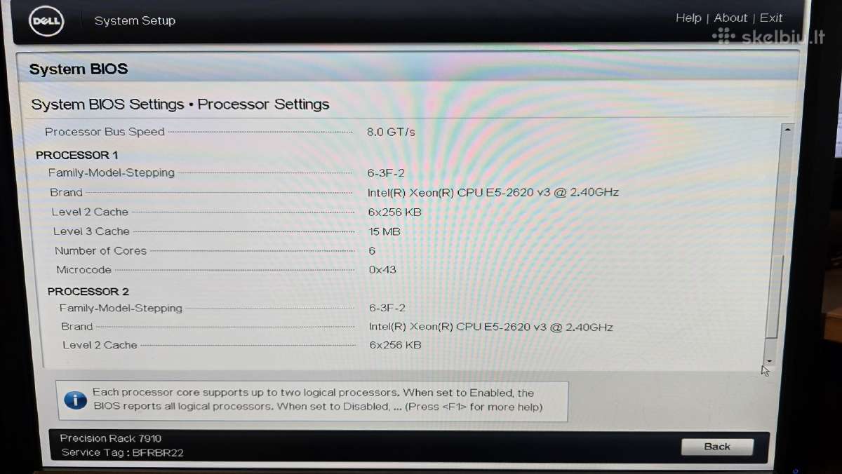 Dell Precision Rack R7910 2x Intel Xeon 8x 2.5 Sff - nuotraukos Nr. 25