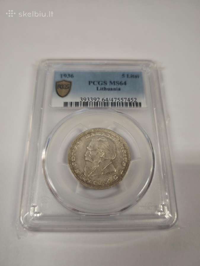 Pcgs 1936 m. Basanavičius Ms64 - nuotraukos Nr. 2