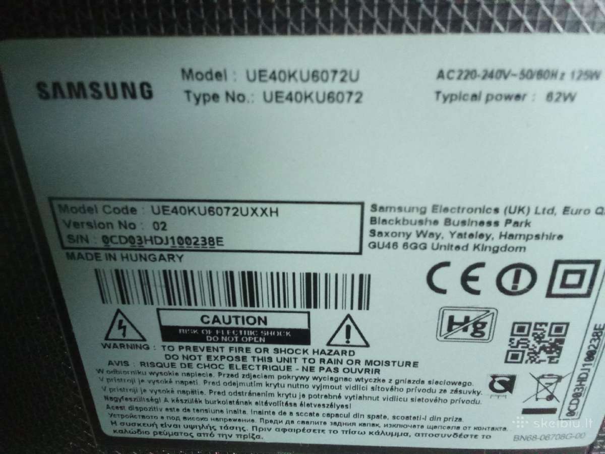 Samsung Ue40ku6072 Smart 4k 102cm Su Dėfektu. - nuotraukos Nr. 3