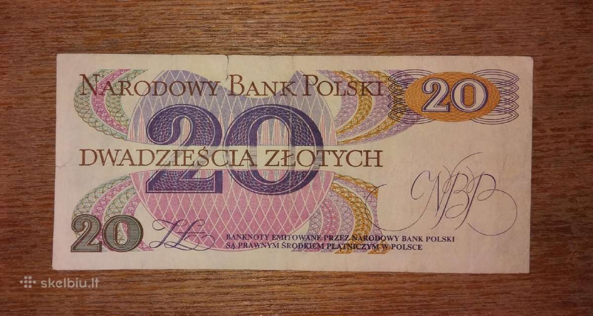 Lenkijos 20 zlotų banknotas - nuotraukos Nr. 2