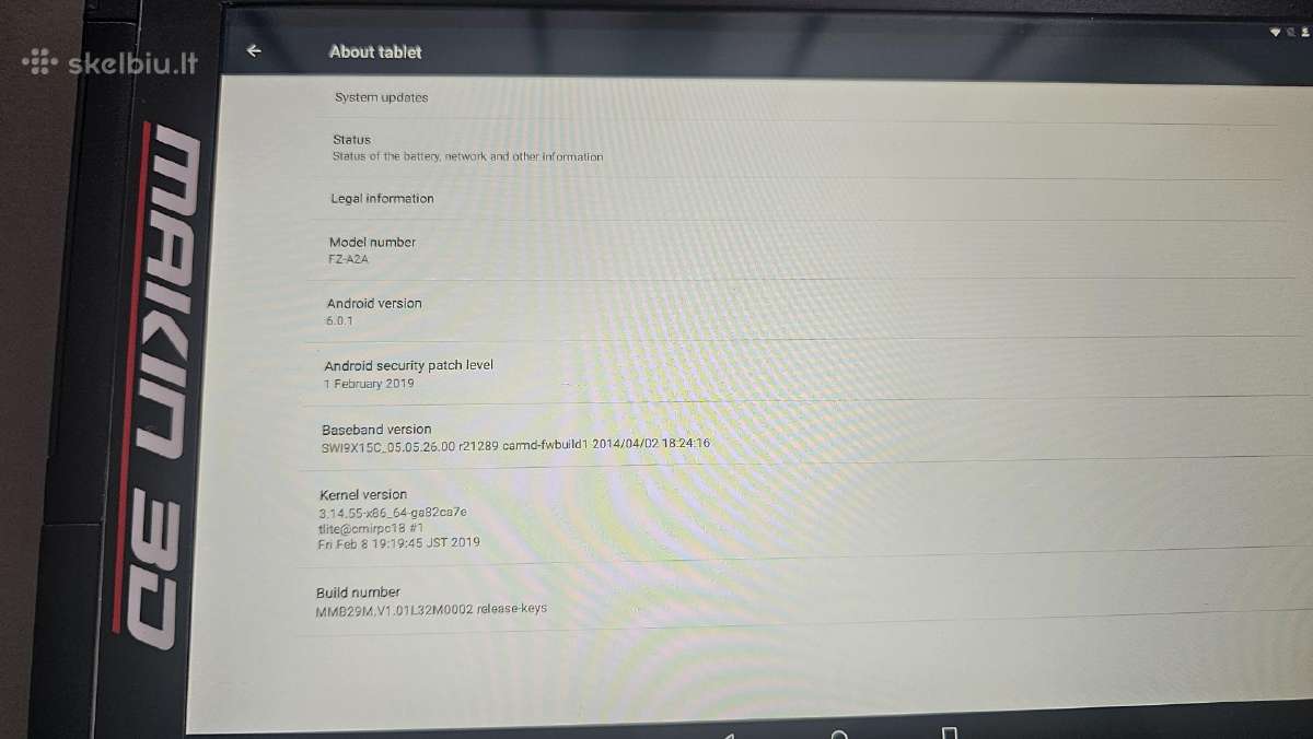 Panasonic Thoughpad Fz-a2 plansete Makin3d - nuotraukos Nr. 4