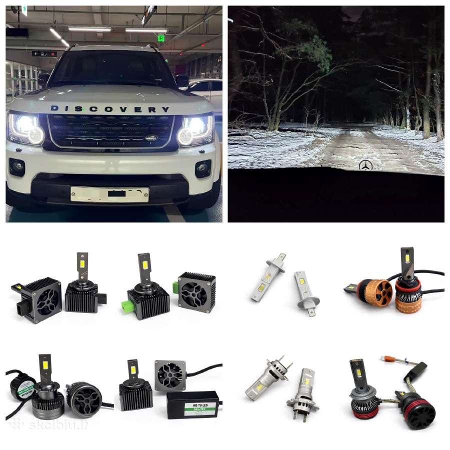 LED lemputes H7 D1s D2s D3s H11 automobiliui