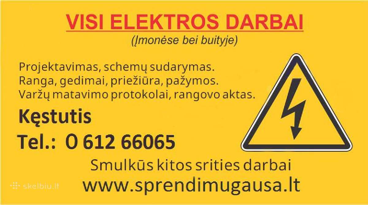 Elektros darbai Rangovo aktas Varžų matavimas