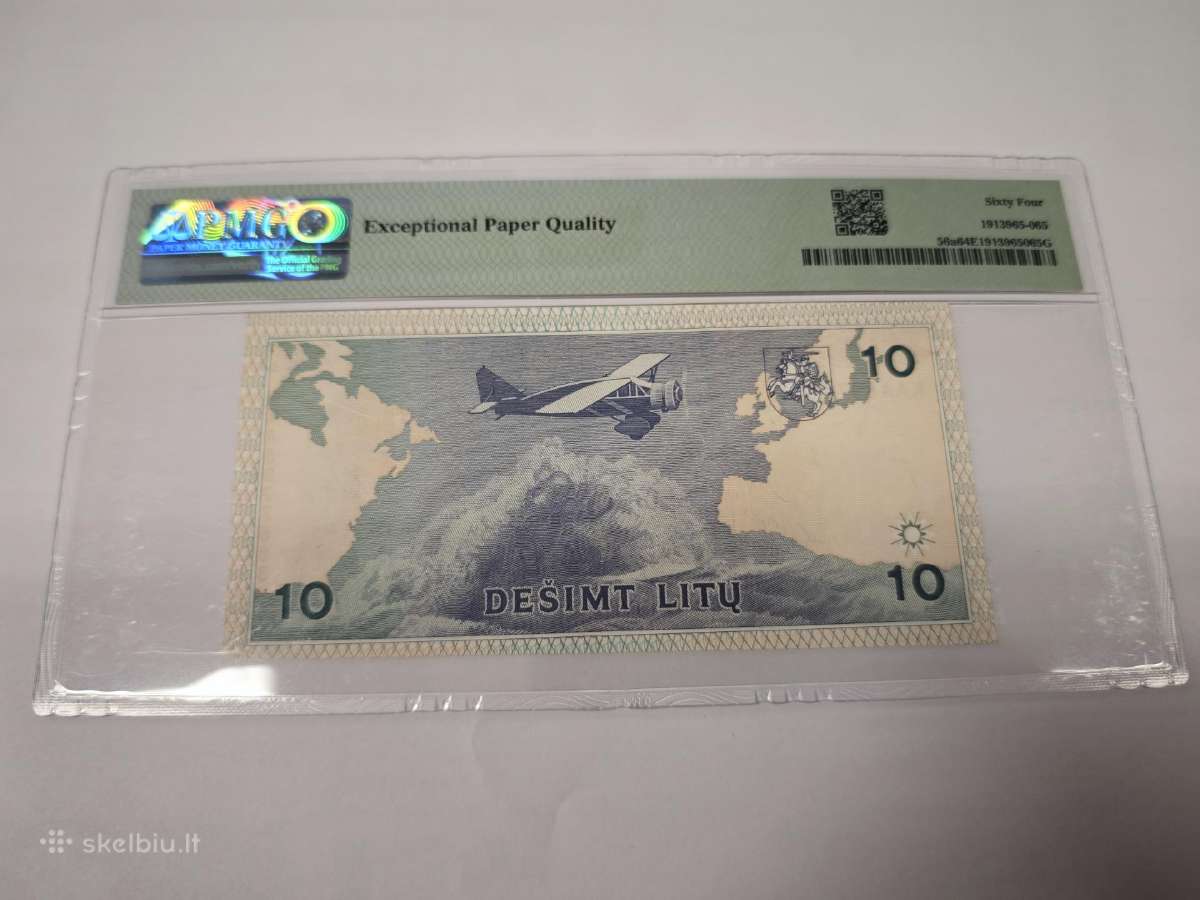 1993 m. 10 litų Pmg64 Kaa serija - nuotraukos Nr. 2
