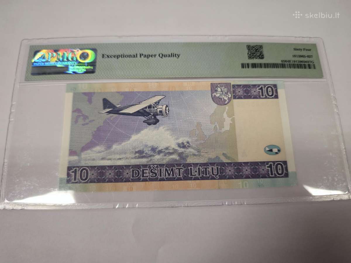 2001 m. 10 litų Pmg64 Ad serija - nuotraukos Nr. 2