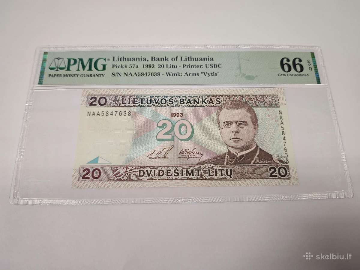 1993 m. 20 litų Pmg66 Naa serija