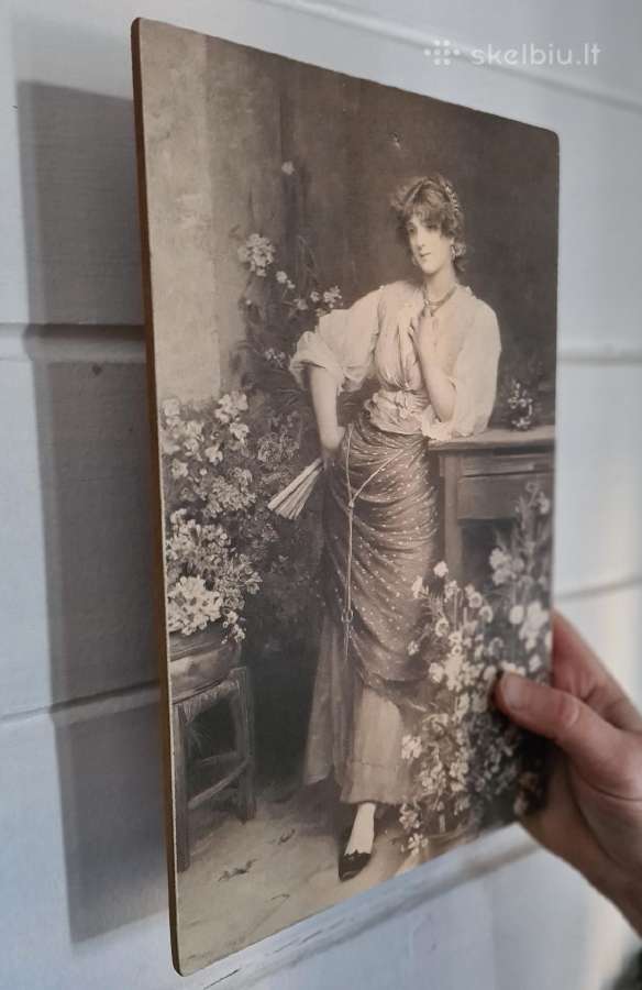 Vintažinis romantiškas printas su mergina - nuotraukos Nr. 5
